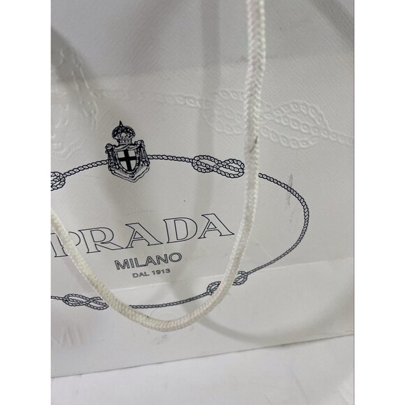 Prada Paper Reusable Shopping Bag Rope Handle White 9.6" x 13.6 " x 5.5" - Picture 11 of 12